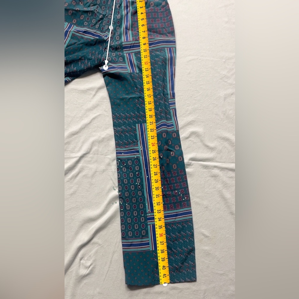 ASOS Patchwork Print High Waisted Retro Pants US 2 - Picture 8 of 9